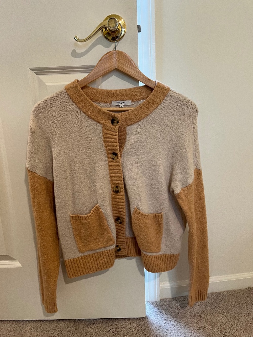 Pumpkin spice colored cardigan